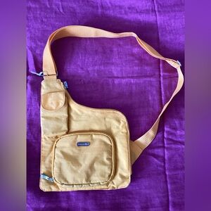 Baggallini Yellow Crossbody Mini Bag with Zip Pockets Travel Pockets Long Strap